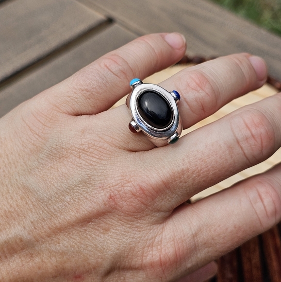 925 sterling & stone ring - Picture 9 of 11